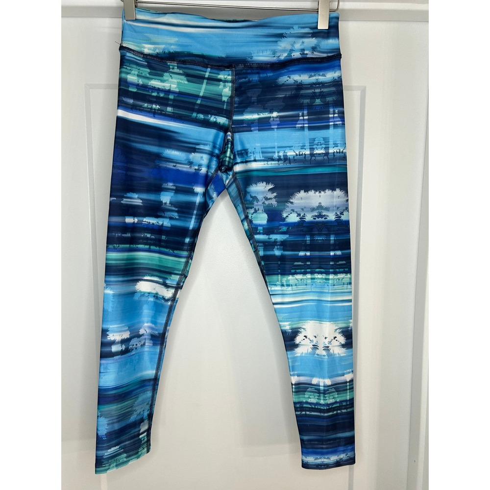 Salt Life‎ SLX Womens Blue Palm Tree Tropical Performance Leggings Small Fishing